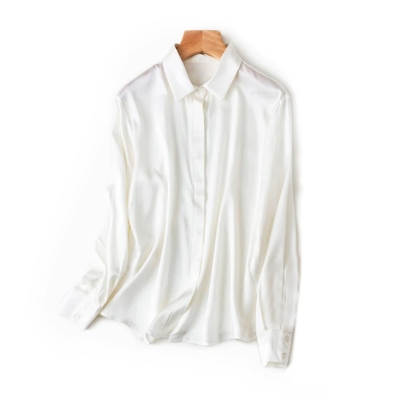 Solid Silk Long Formal Shirt — Image 22