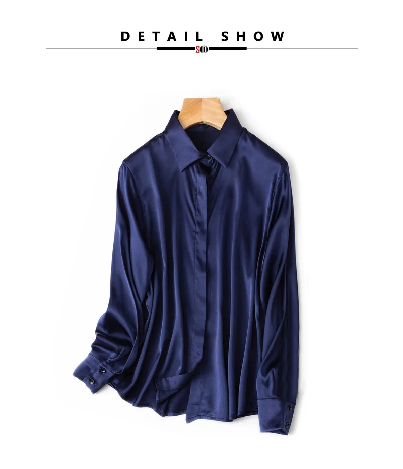 Solid Silk Long Formal Shirt — Image 15