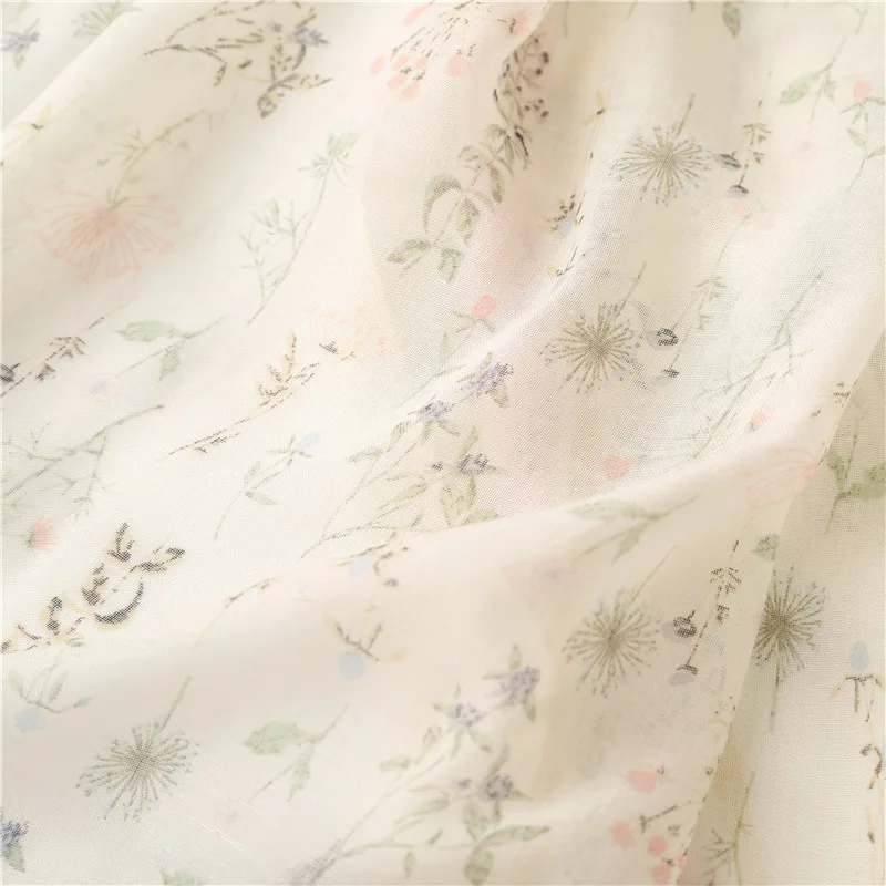 Lightweight Floral Hijab with Fringe — Image 62