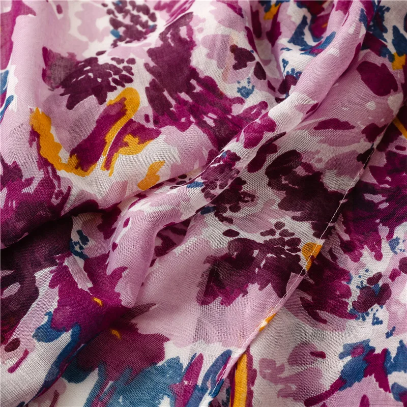 Lightweight Floral Hijab with Fringe — Image 14