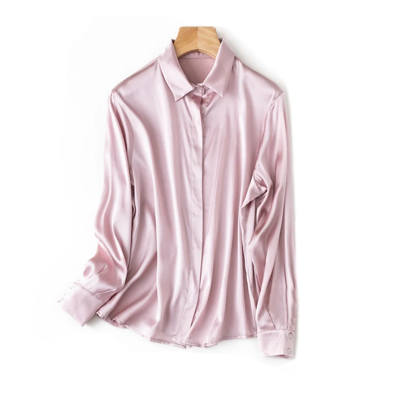 Solid Silk Long Formal Shirt — Image 23