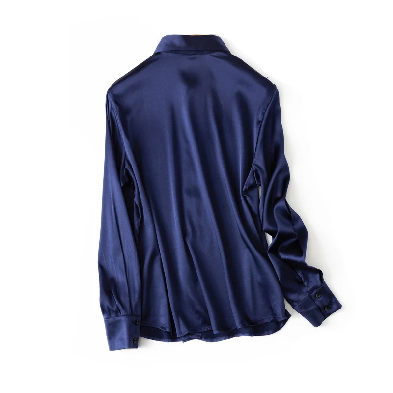 Solid Silk Long Formal Shirt — Image 20
