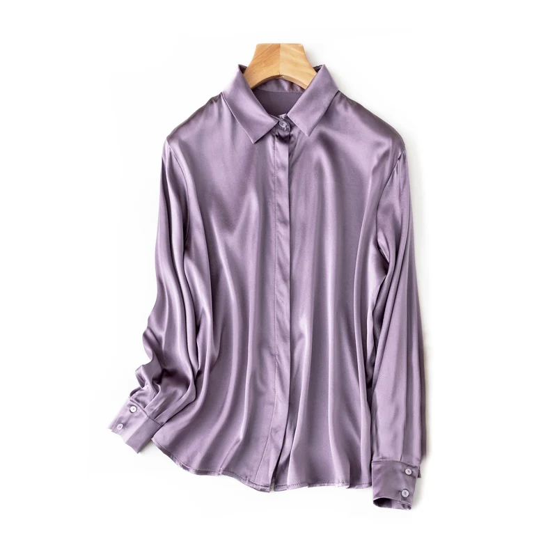 Solid Silk Long Formal Shirt — Image 21