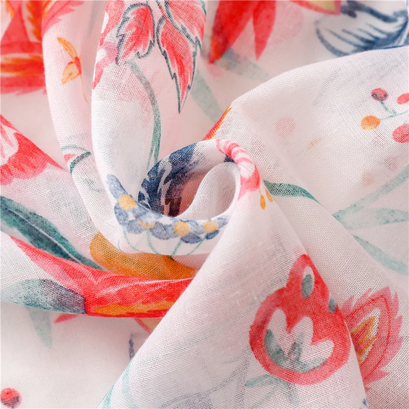 Lightweight Floral Hijab with Fringe — Image 39