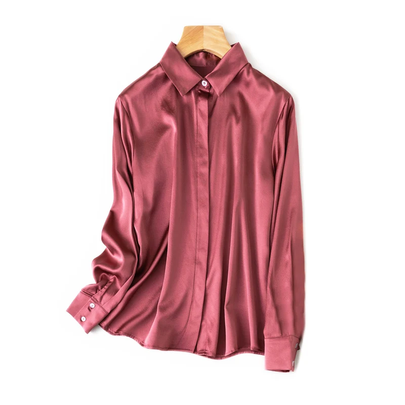 Solid Silk Long Formal Shirt — Image 28