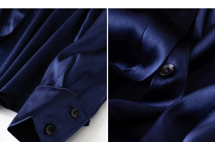 Solid Silk Long Formal Shirt — Image 17
