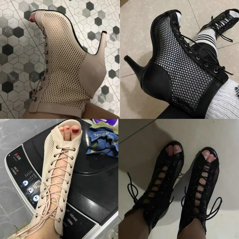 Mesh Summer High Heels — Image 103