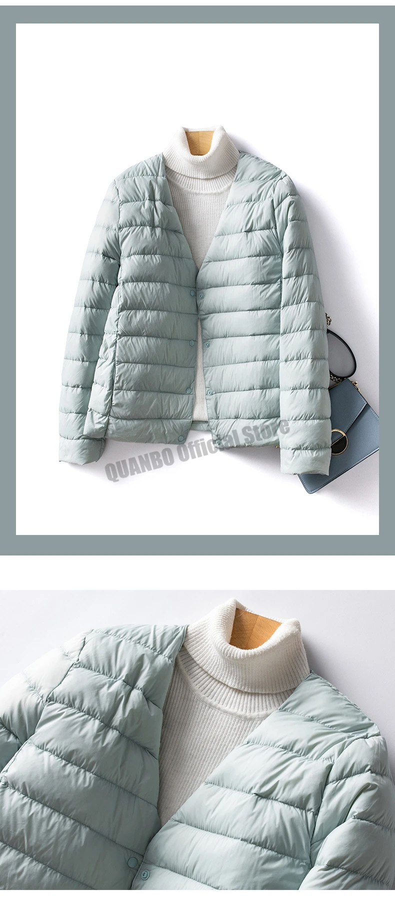 V-Neck Down Jacket — Image 13