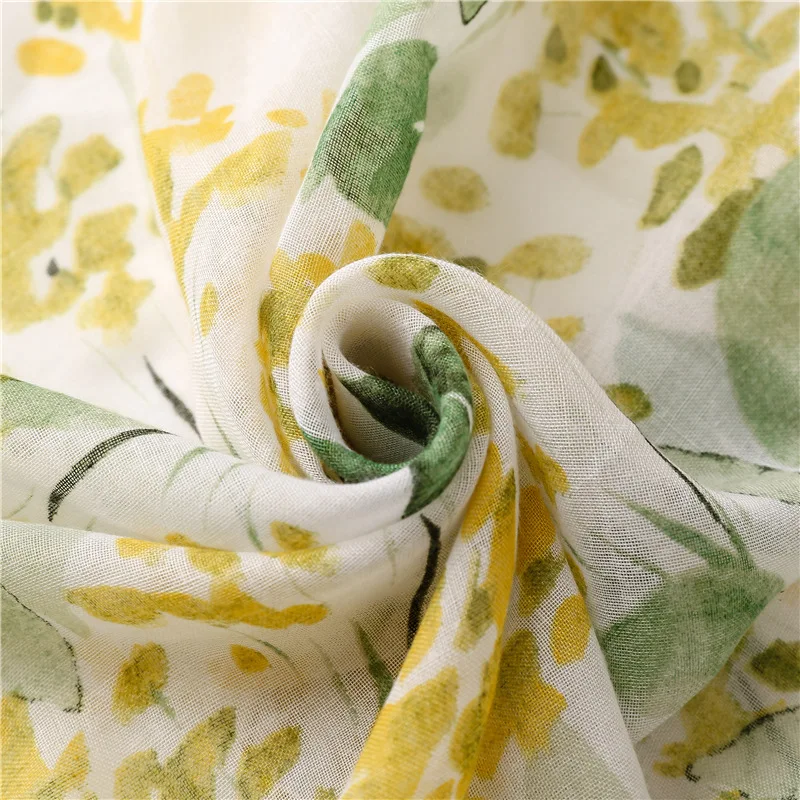 Lightweight Floral Hijab with Fringe — Image 58