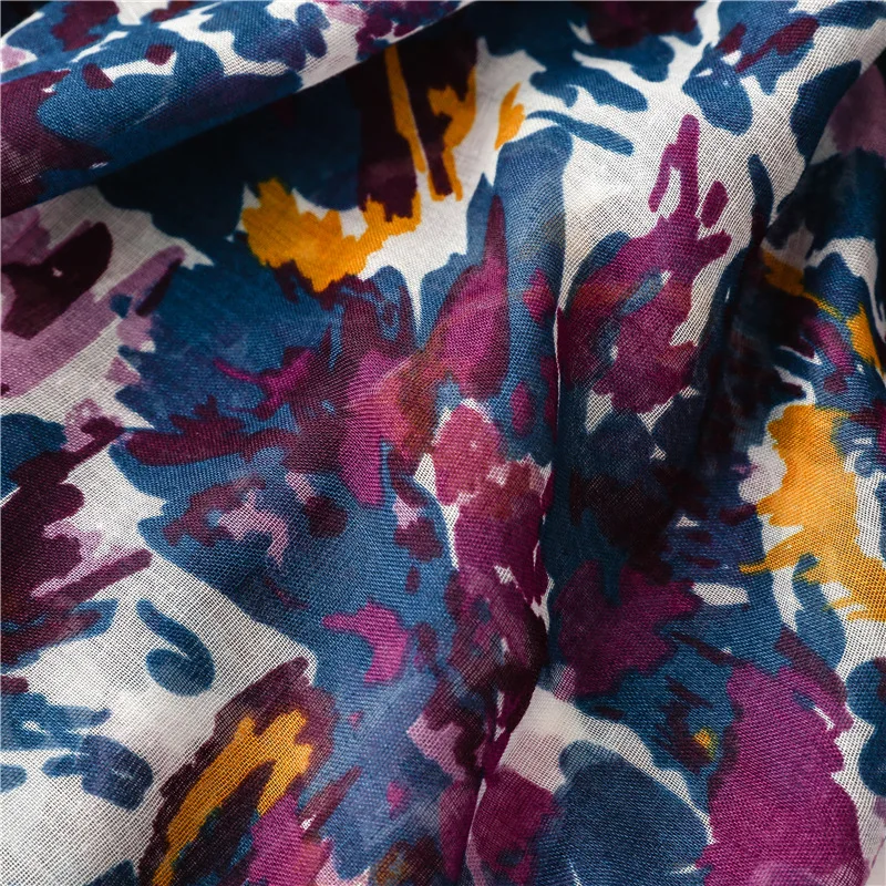 Lightweight Floral Hijab with Fringe — Image 23