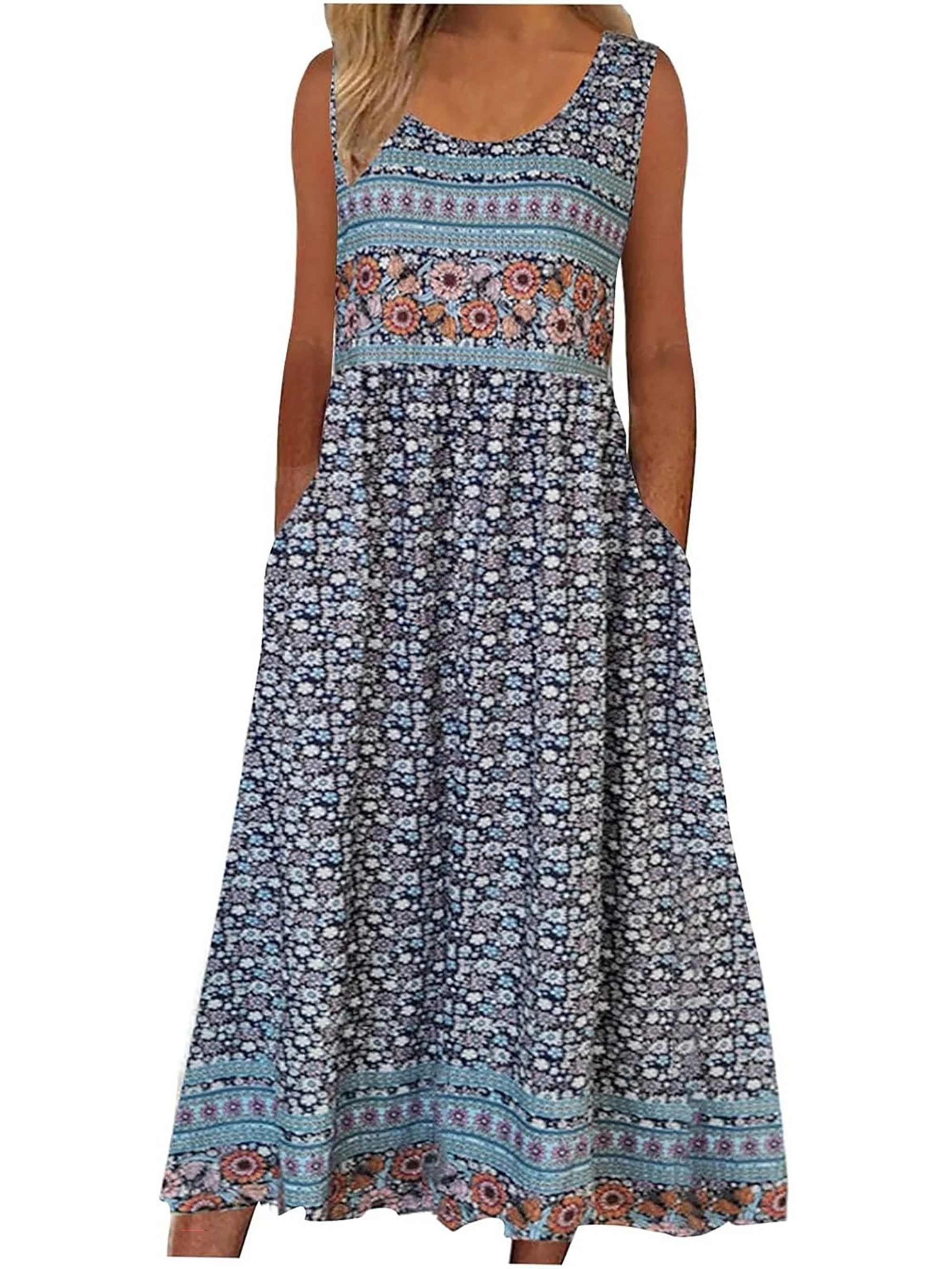Boho Floral Sleeveless Summer Dress — Image 8