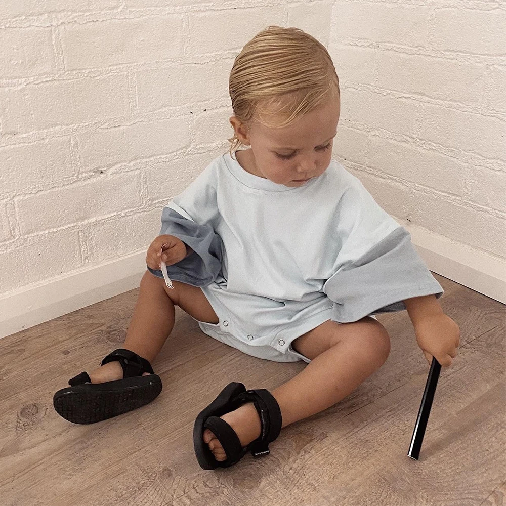 Newborn Cotton Short Sleeve Romper — Image 4