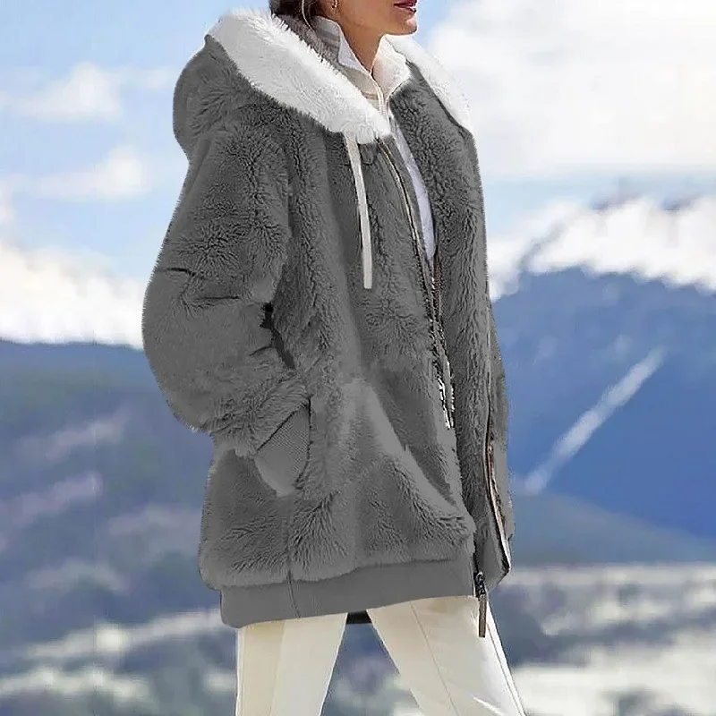 Casual Hooded Winter Coat with Zipper — Image 26