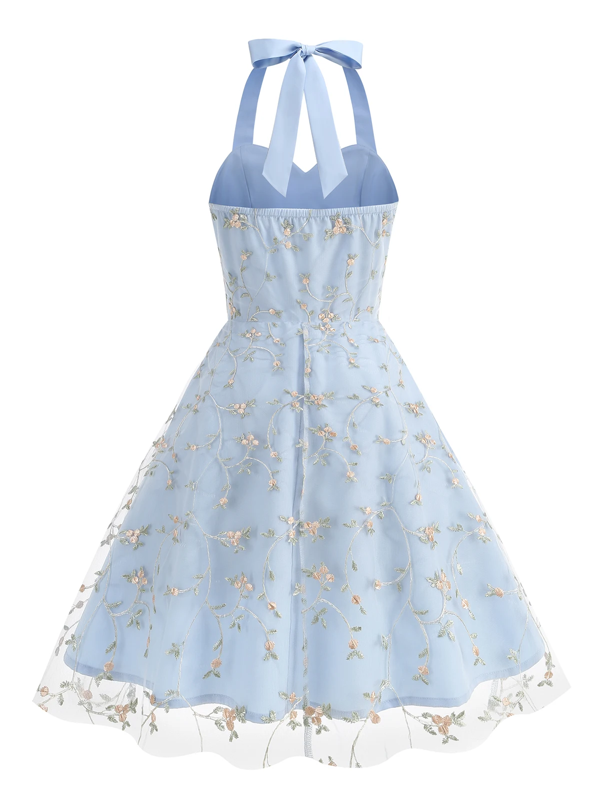 Vintage Halter Evening Dress — Image 25