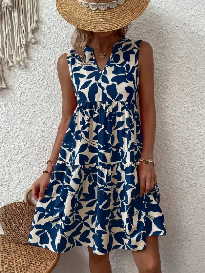 Boho Sleeveless V-Neck Summer Mini Dress — Image 7