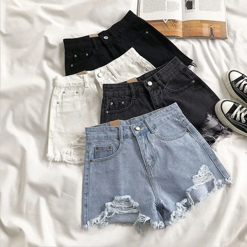 Denim High-Waisted Shorts — Image 8