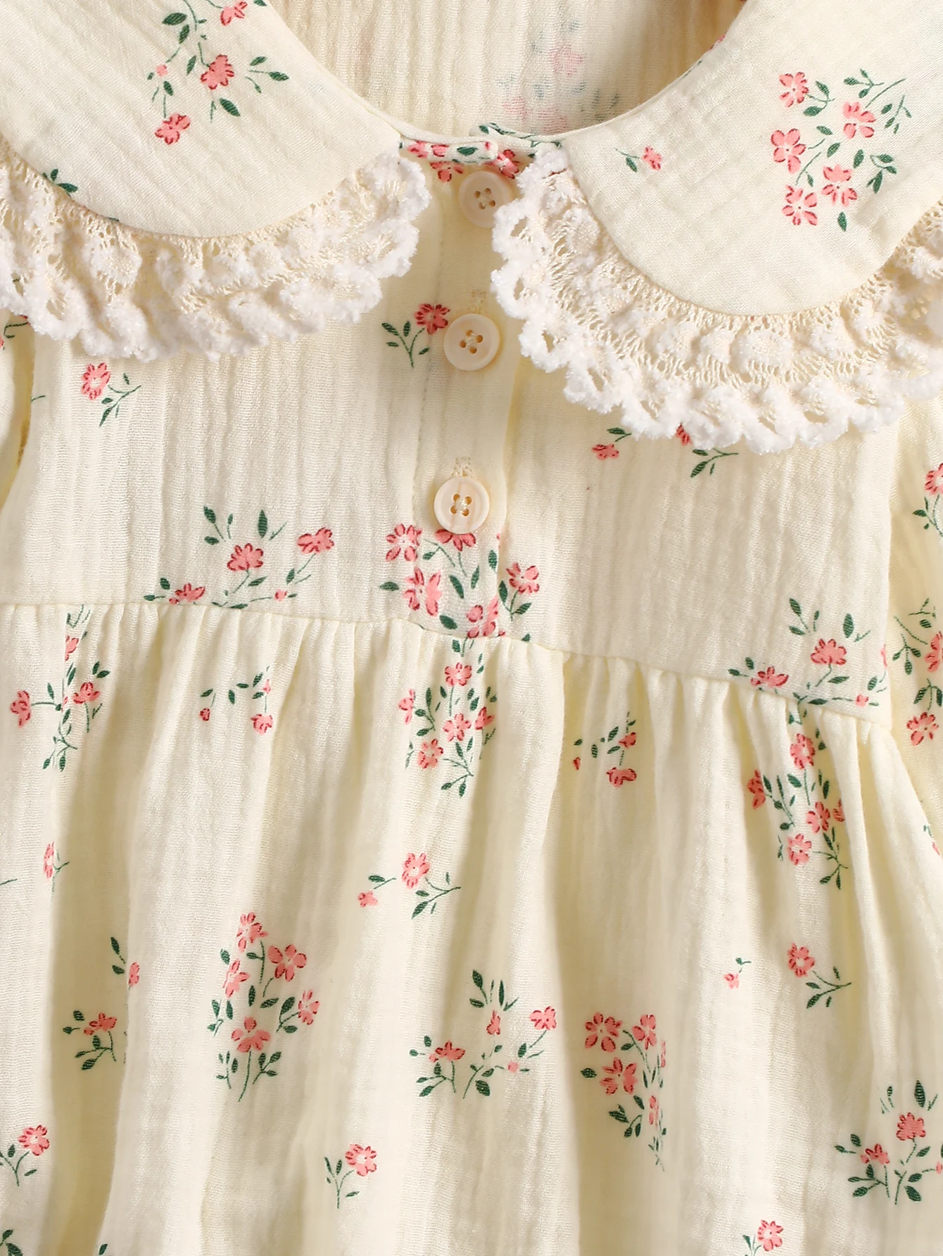 Baby Embroidered Long Sleeve Spring Romper — Image 7