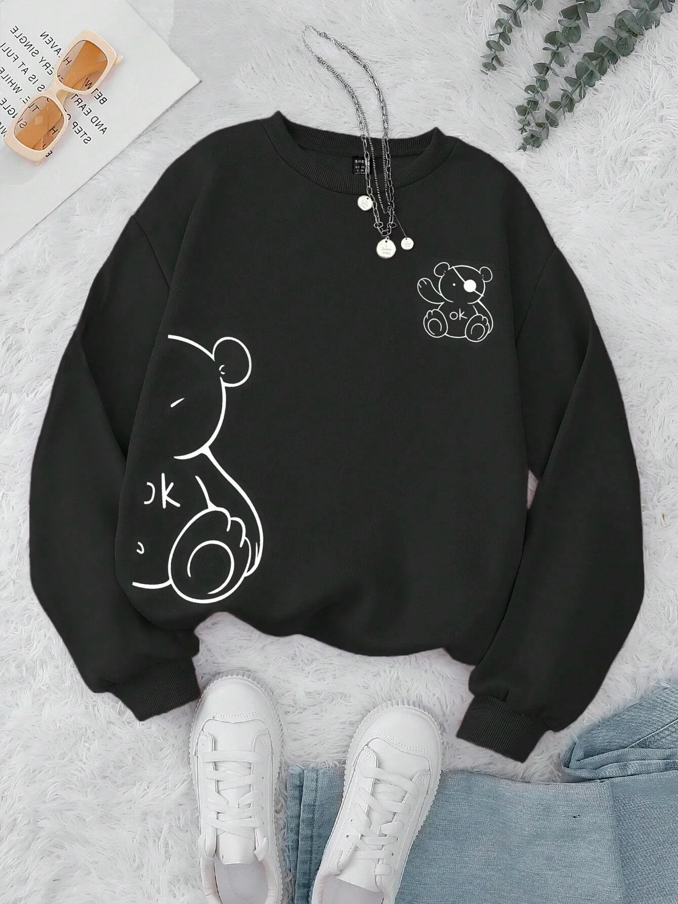 Vintage Loose Warm Hoodie — Image 16