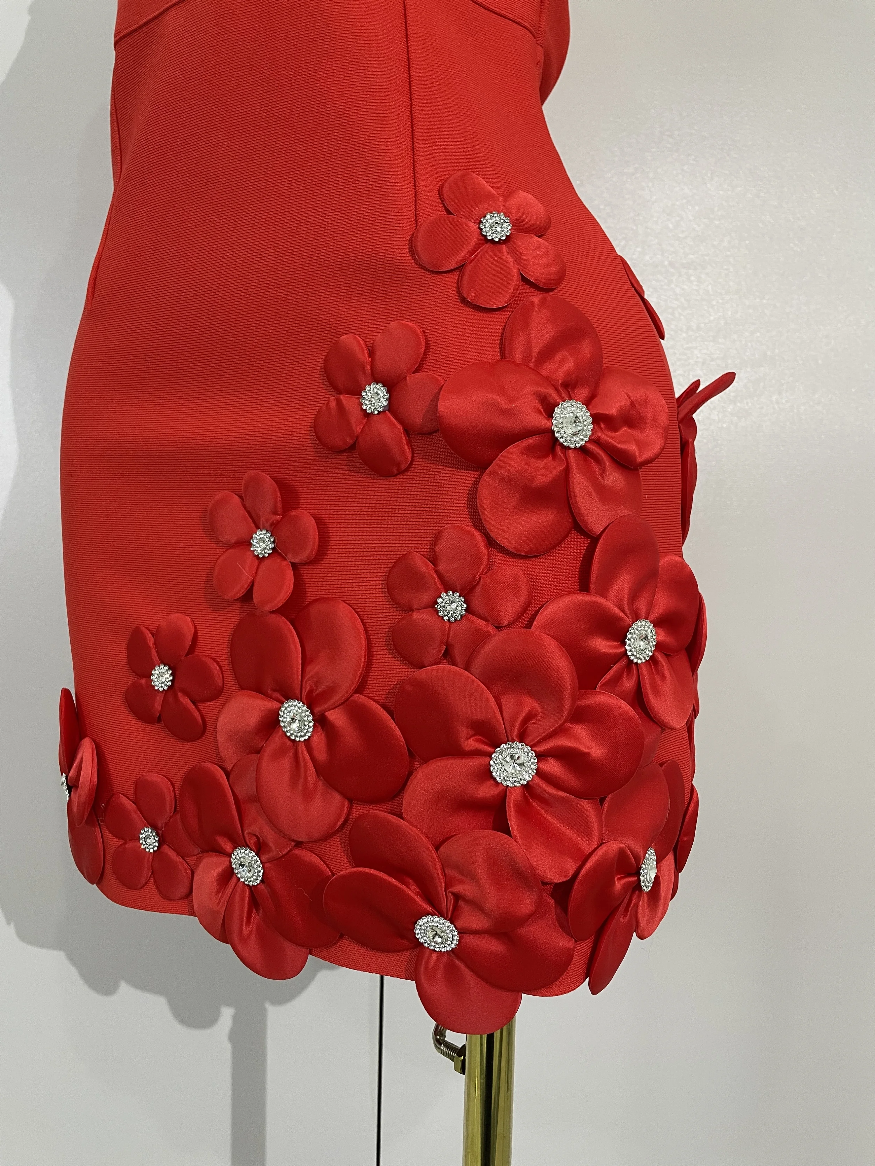 Crystal Sleeveless V-Neck Evening Gown — Image 34