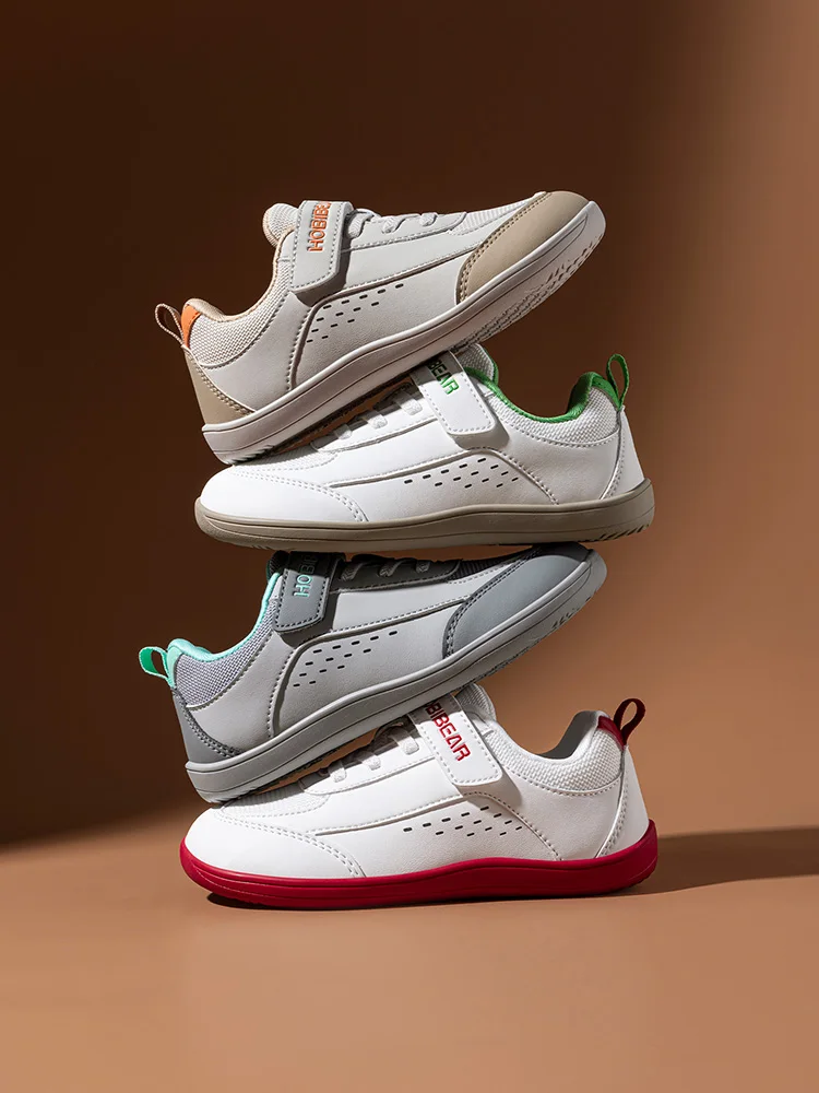 Kids' Minimalist Faux Leather Mesh Sneakers — Image 7