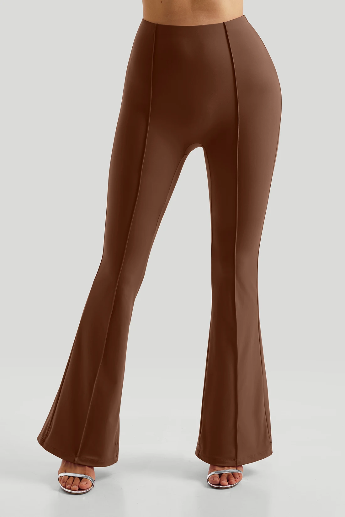 Flared Yoga Pants with Elastic Waist — Image 13