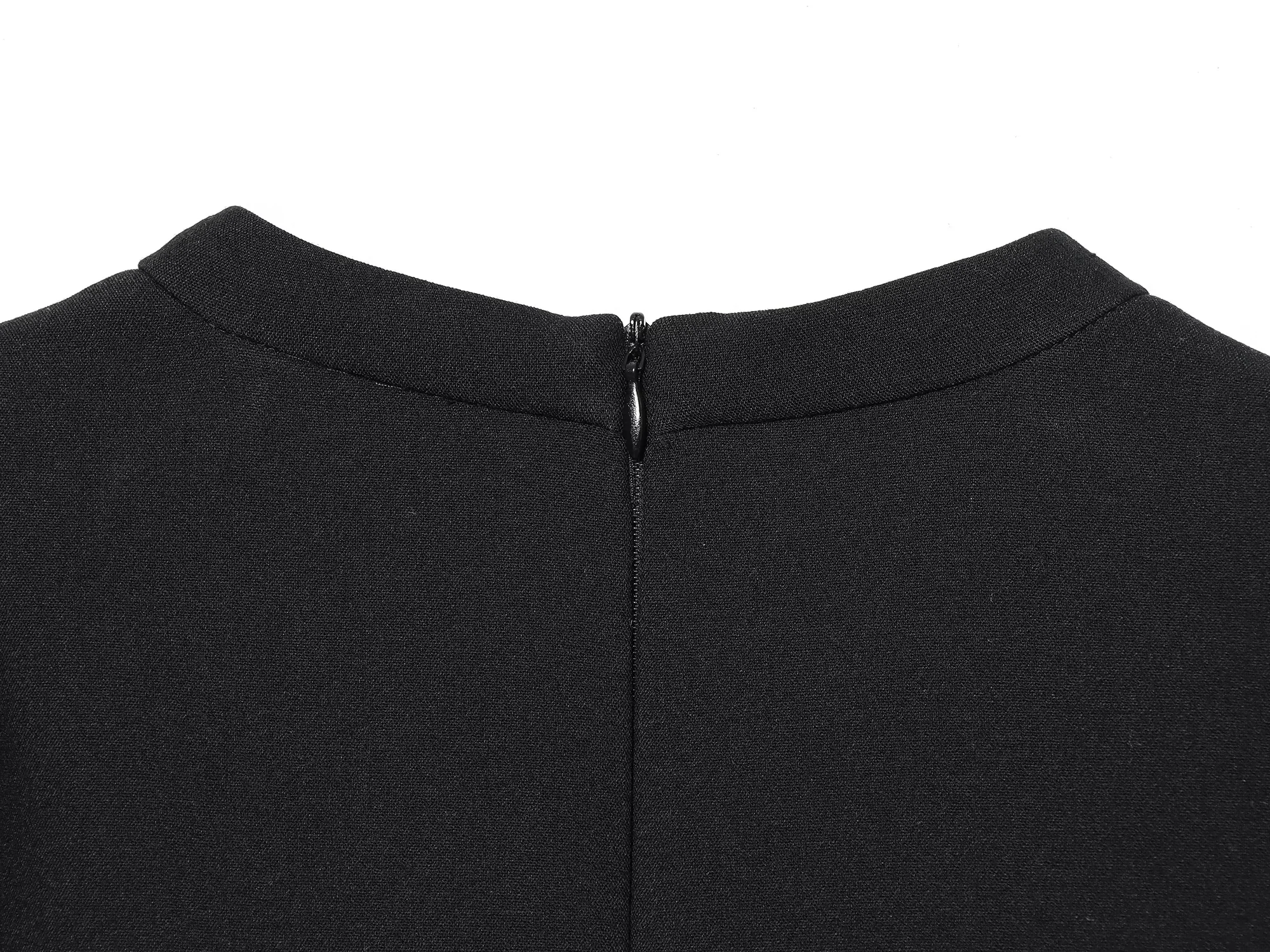 Elegant Puff Sleeve Summer Short Dress with Zipper — Image 16
