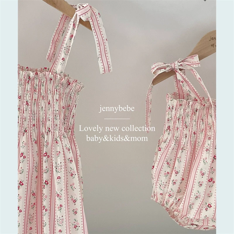 Girls' Floral Cotton Summer Romper — Image 5