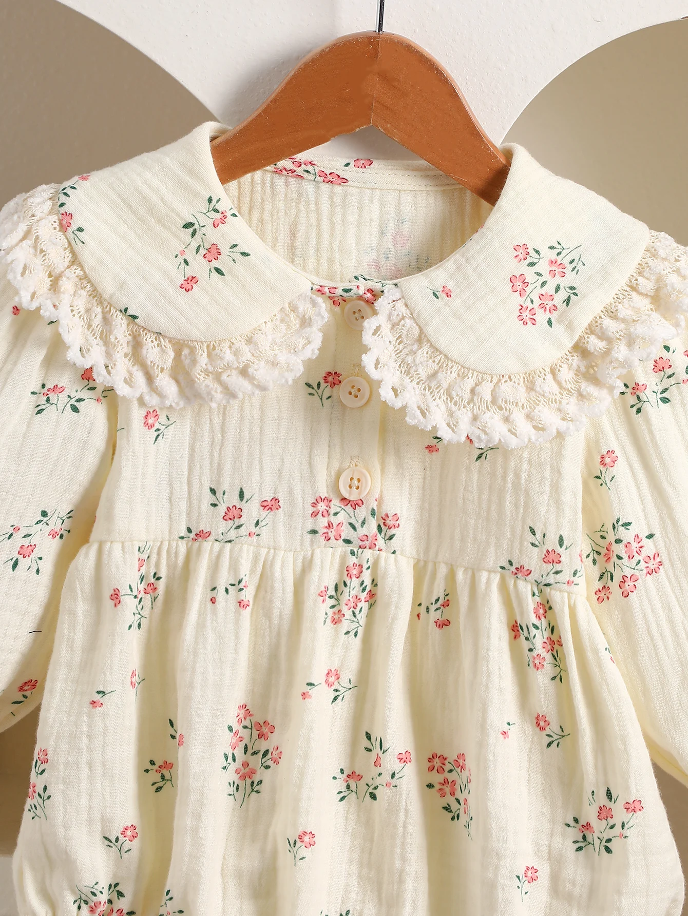 Baby Embroidered Long Sleeve Spring Romper — Image 6