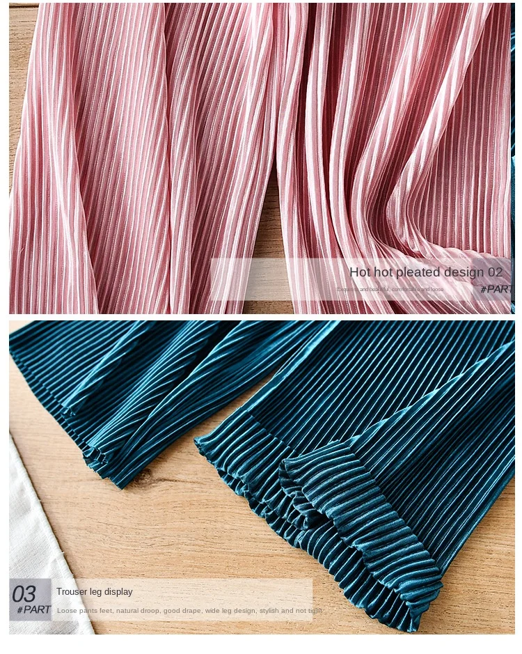 Kids' Pleated Summer Wide-Leg Pants — Image 15