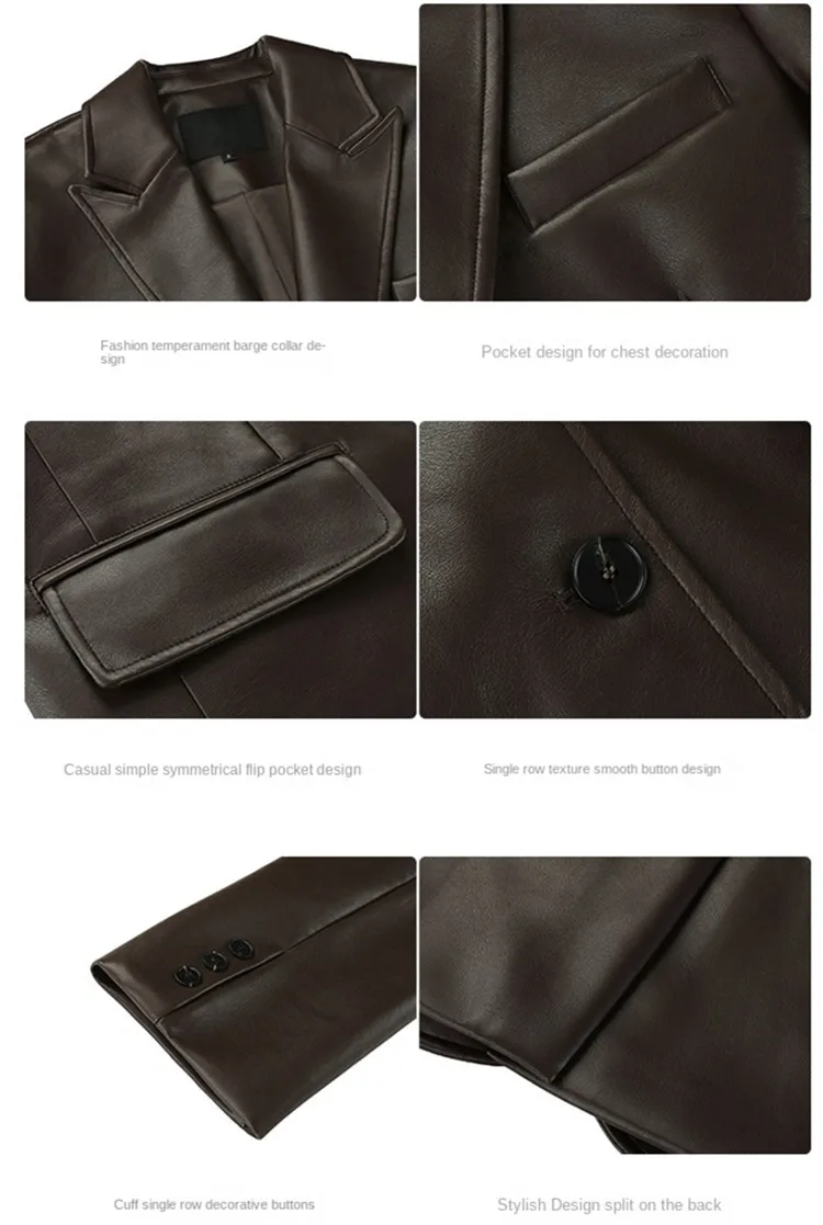 Vintage Loose Leather Blazer — Image 5