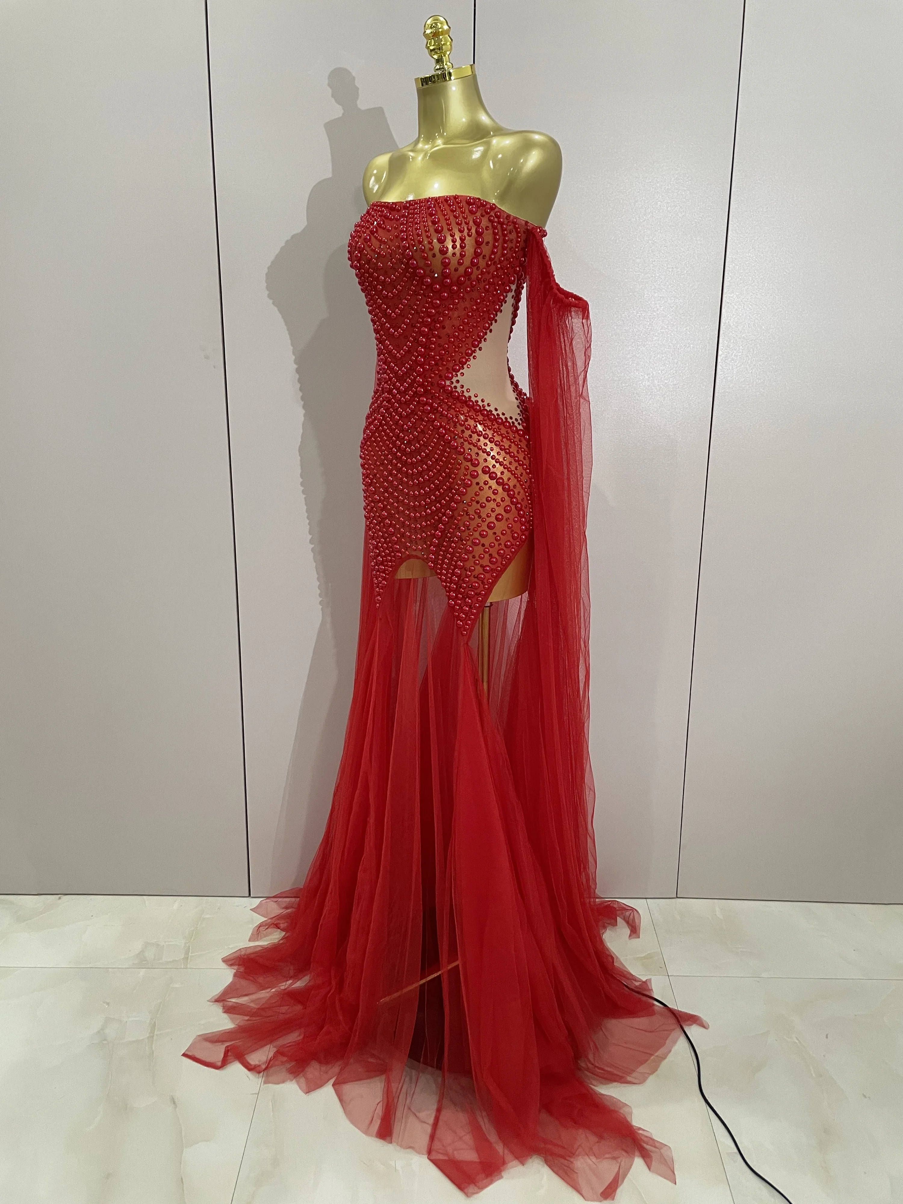 Elegant Rhinestone Mesh Evening Dress — Image 16