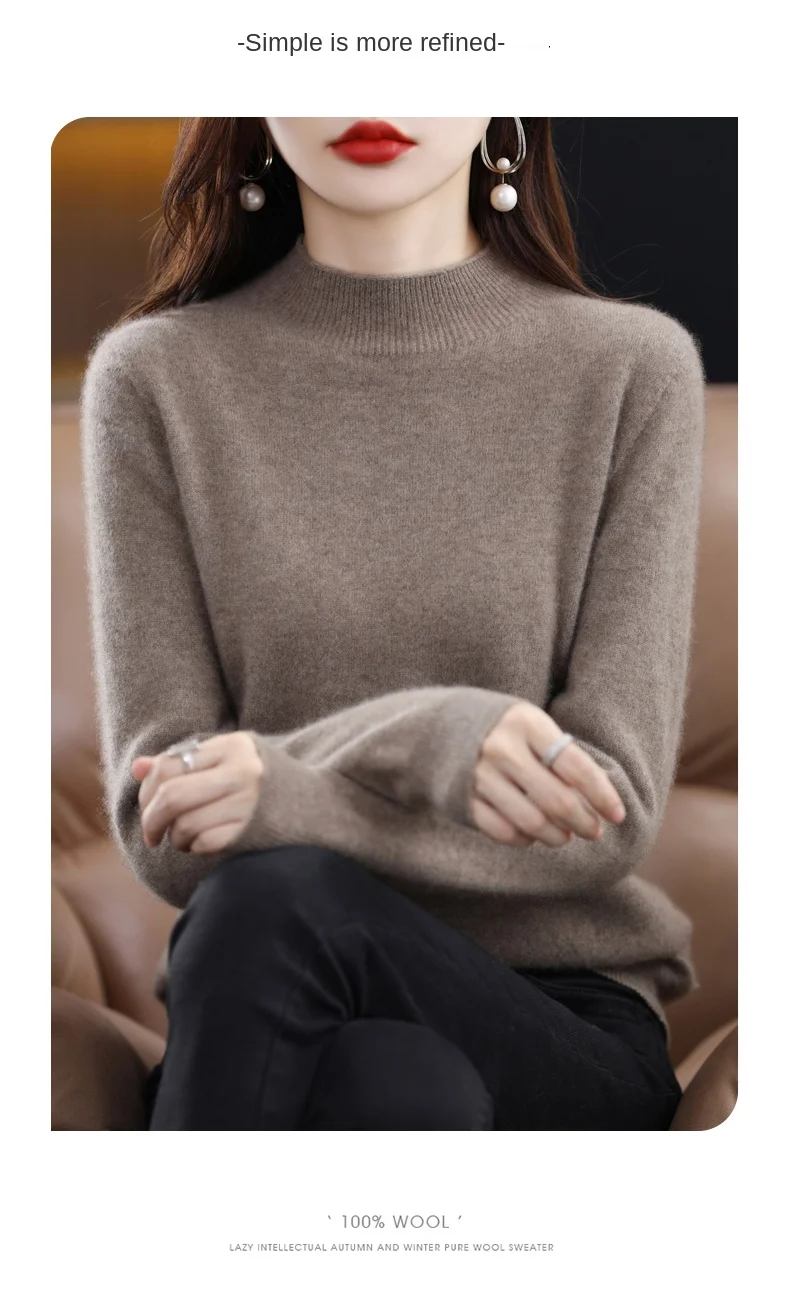 Mock Neck Winter Pullover — Image 11