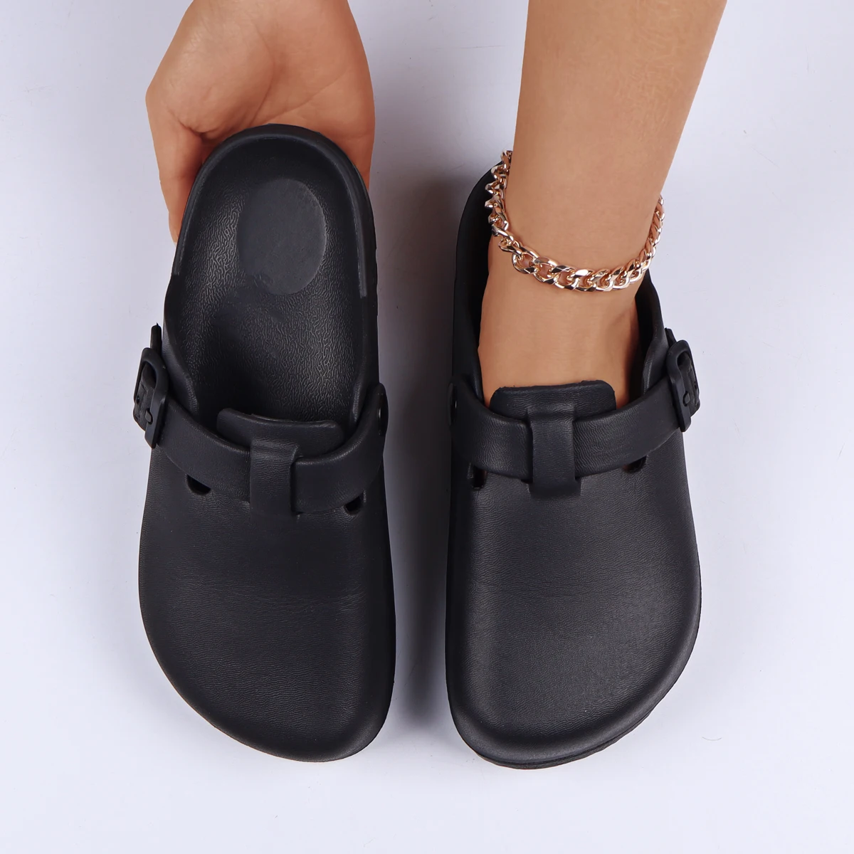 Adjustable Slippers with Buckle — Image 2