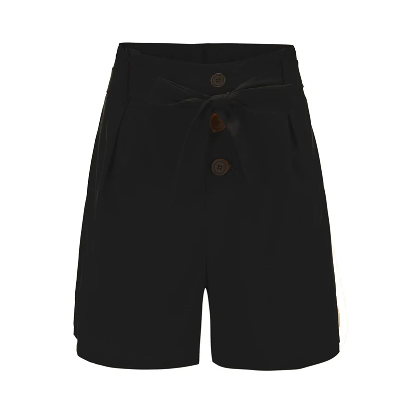 Solid Summer Shorts with Buttons — Image 34