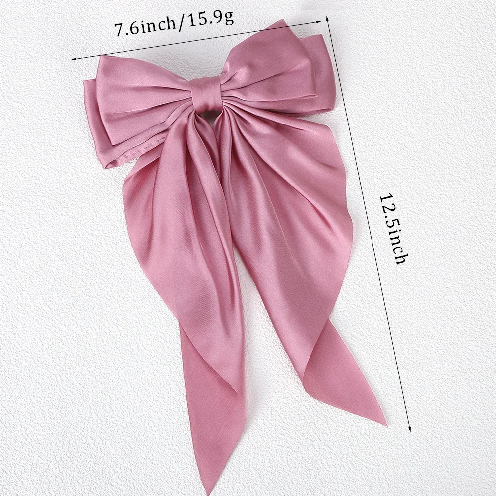Girls' Elegant Solid Hair Clip with Bow — Image 2