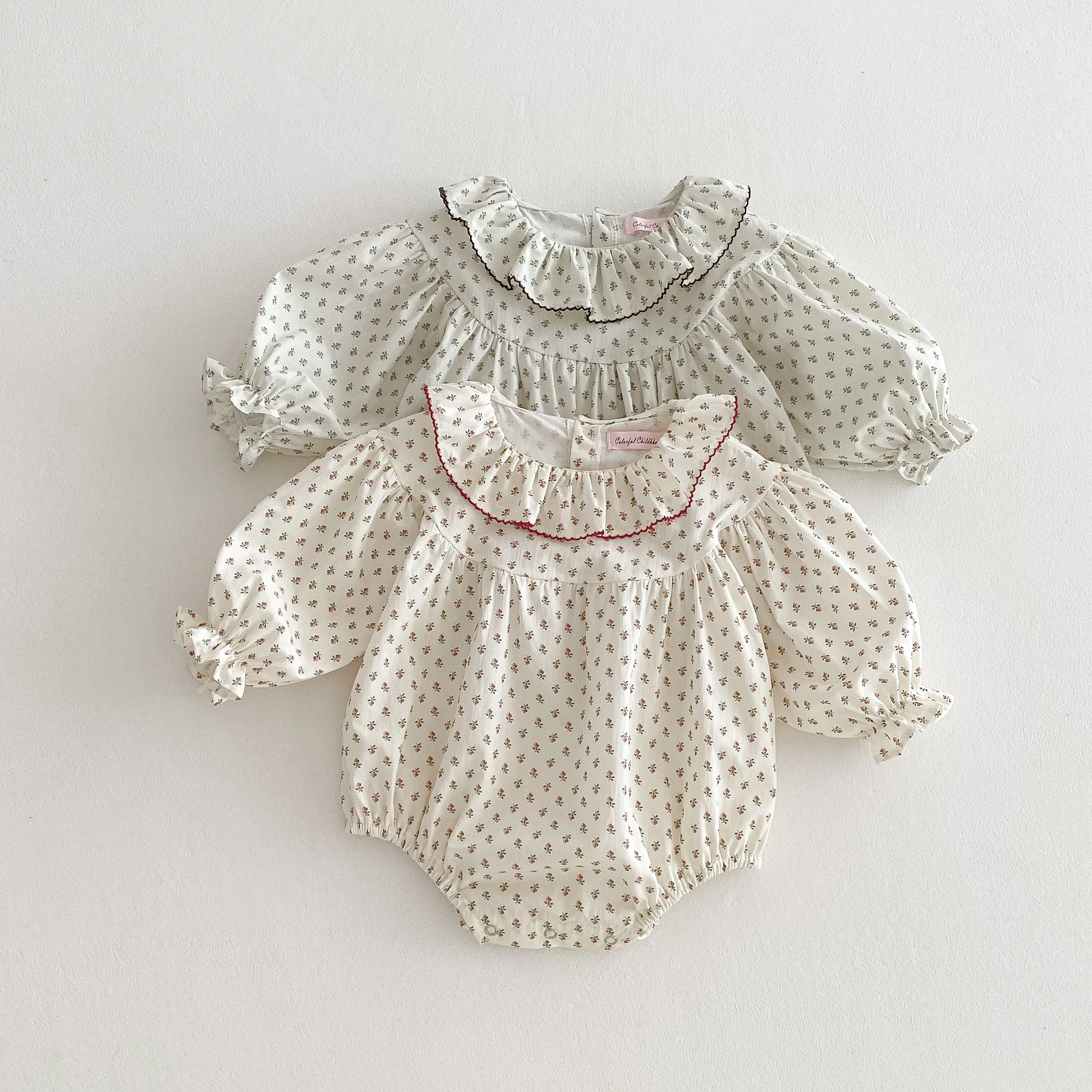 Baby Floral Long Sleeve Romper — Image 7