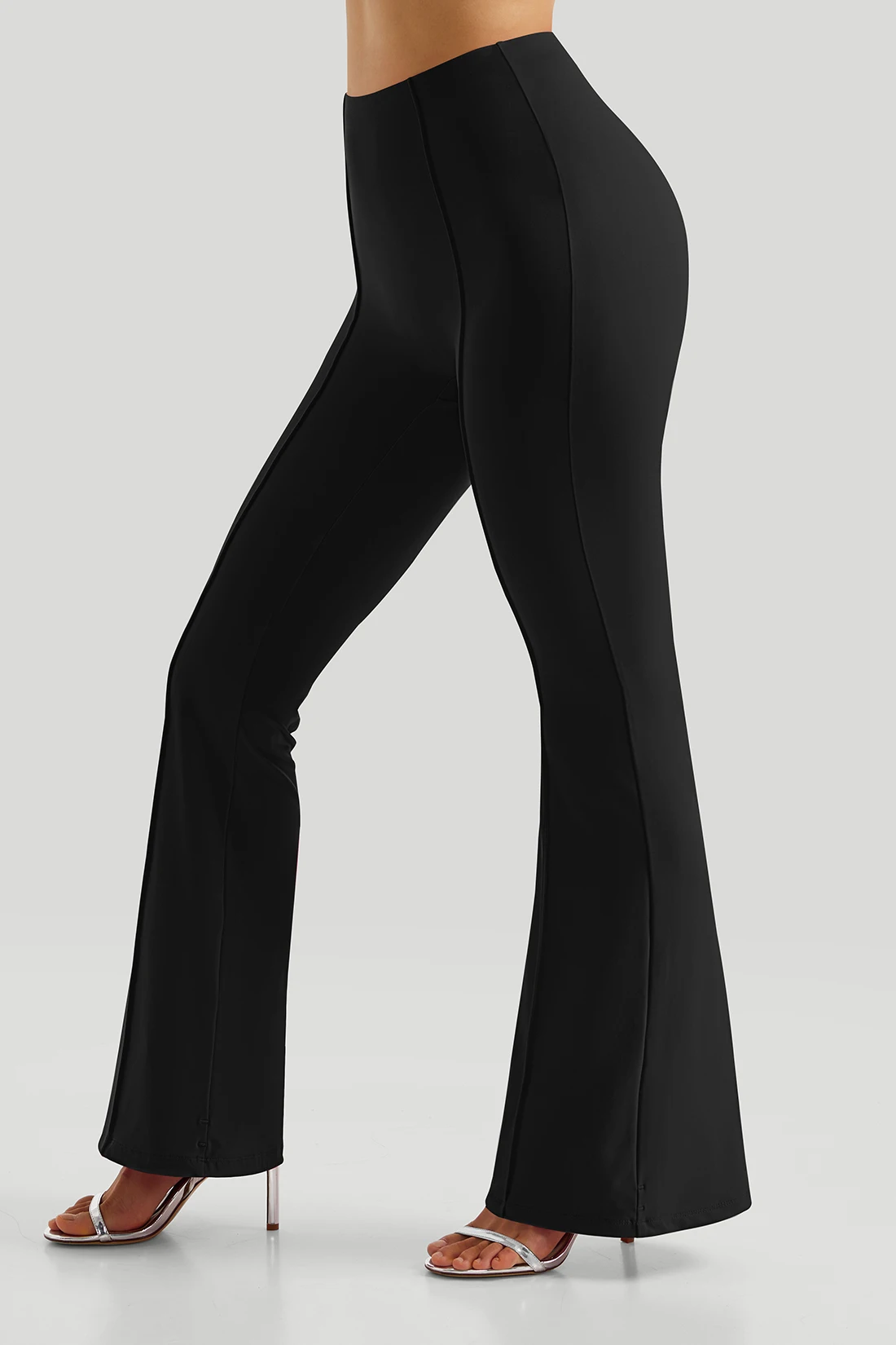 Flared Yoga Pants with Elastic Waist — Image 18