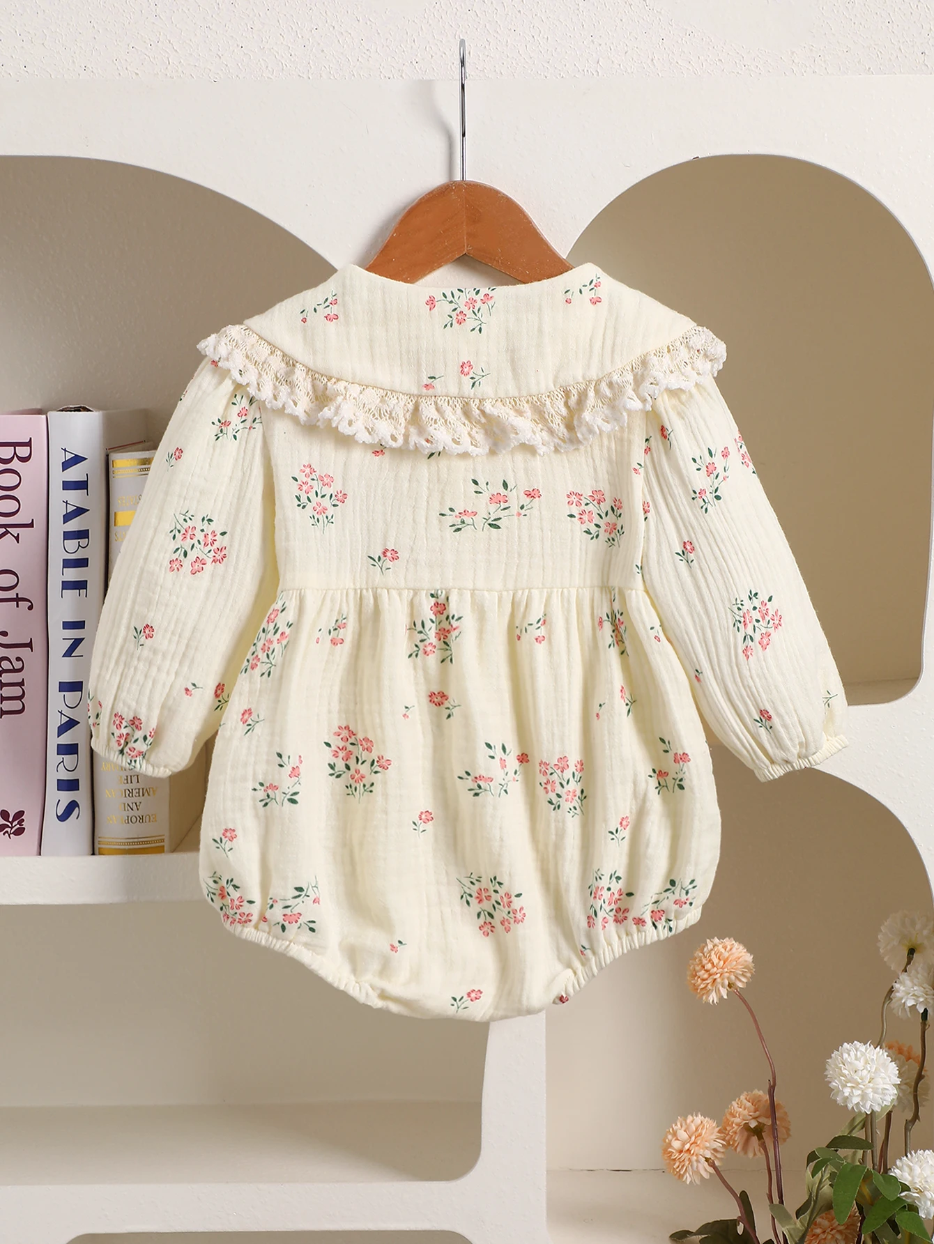 Baby Embroidered Long Sleeve Spring Romper — Image 5