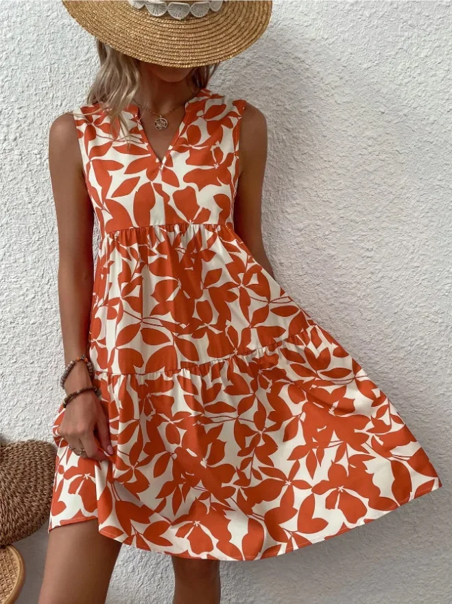 Boho Sleeveless V-Neck Summer Mini Dress — Image 15