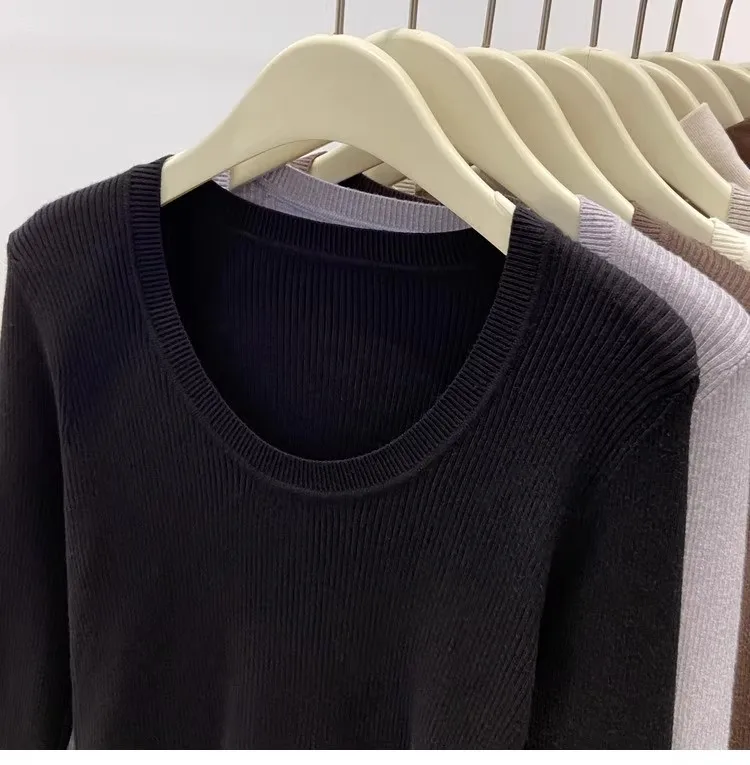 Solid Knitted Pullover — Image 23