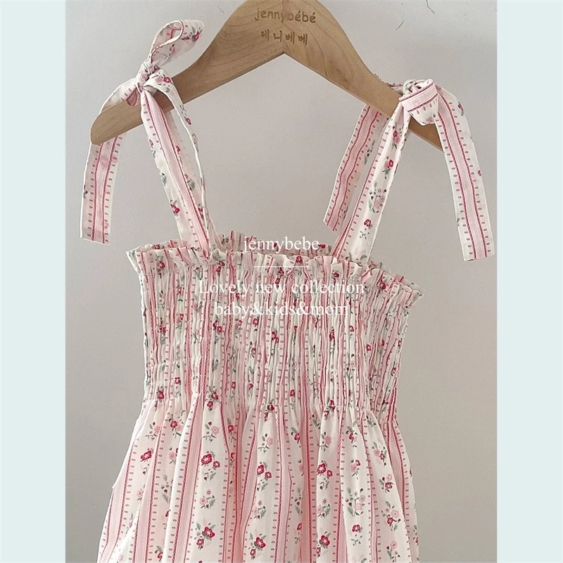 Girls' Floral Cotton Summer Romper — Image 7