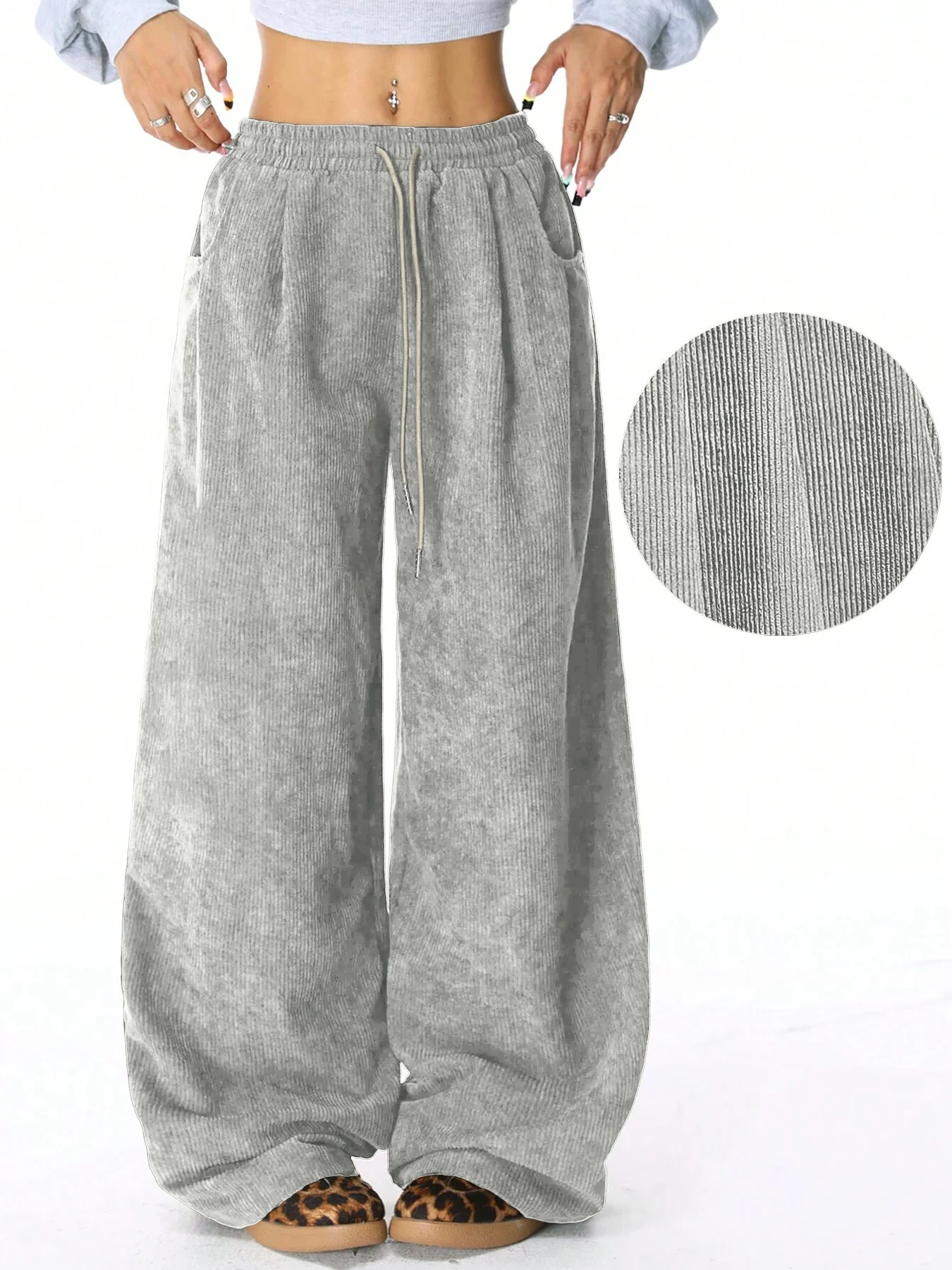 Retro Cargo Pants with Drawstring — Image 7