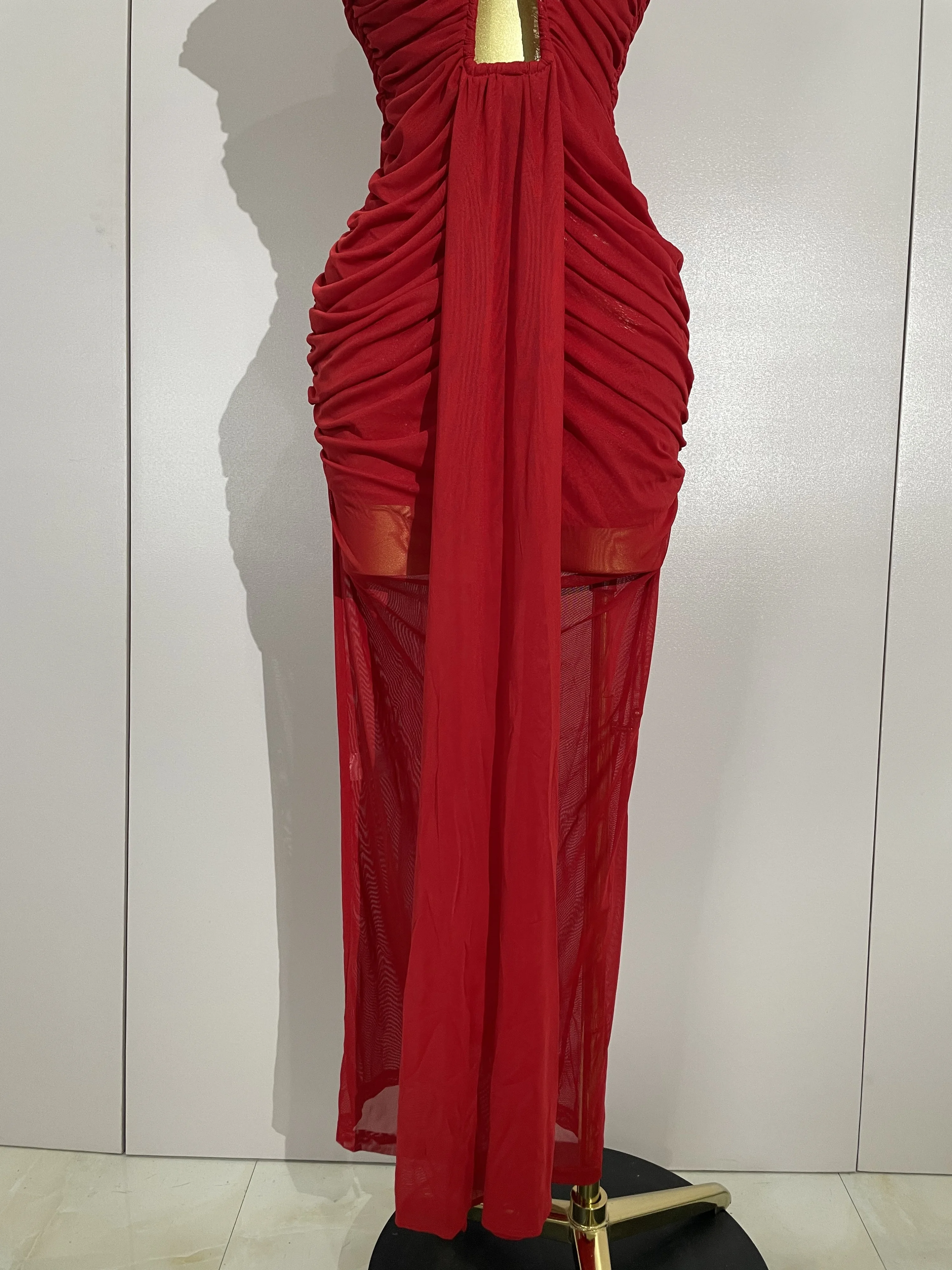 Bodycon Mesh Sleeveless Hollow-Out Long Evening Dress — Image 9