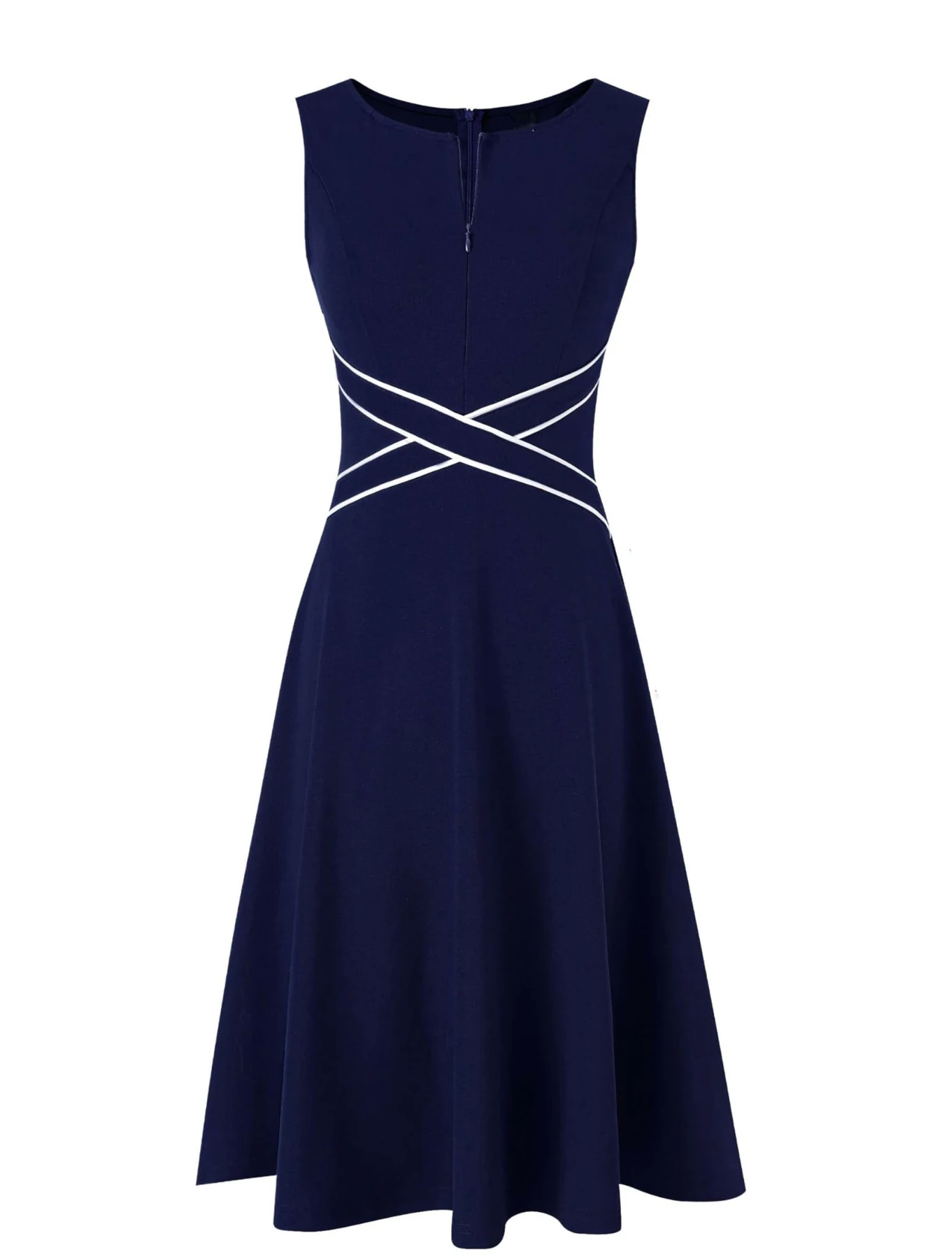 Vintage Sleeveless Summer A-Line Formal Dress — Image 11