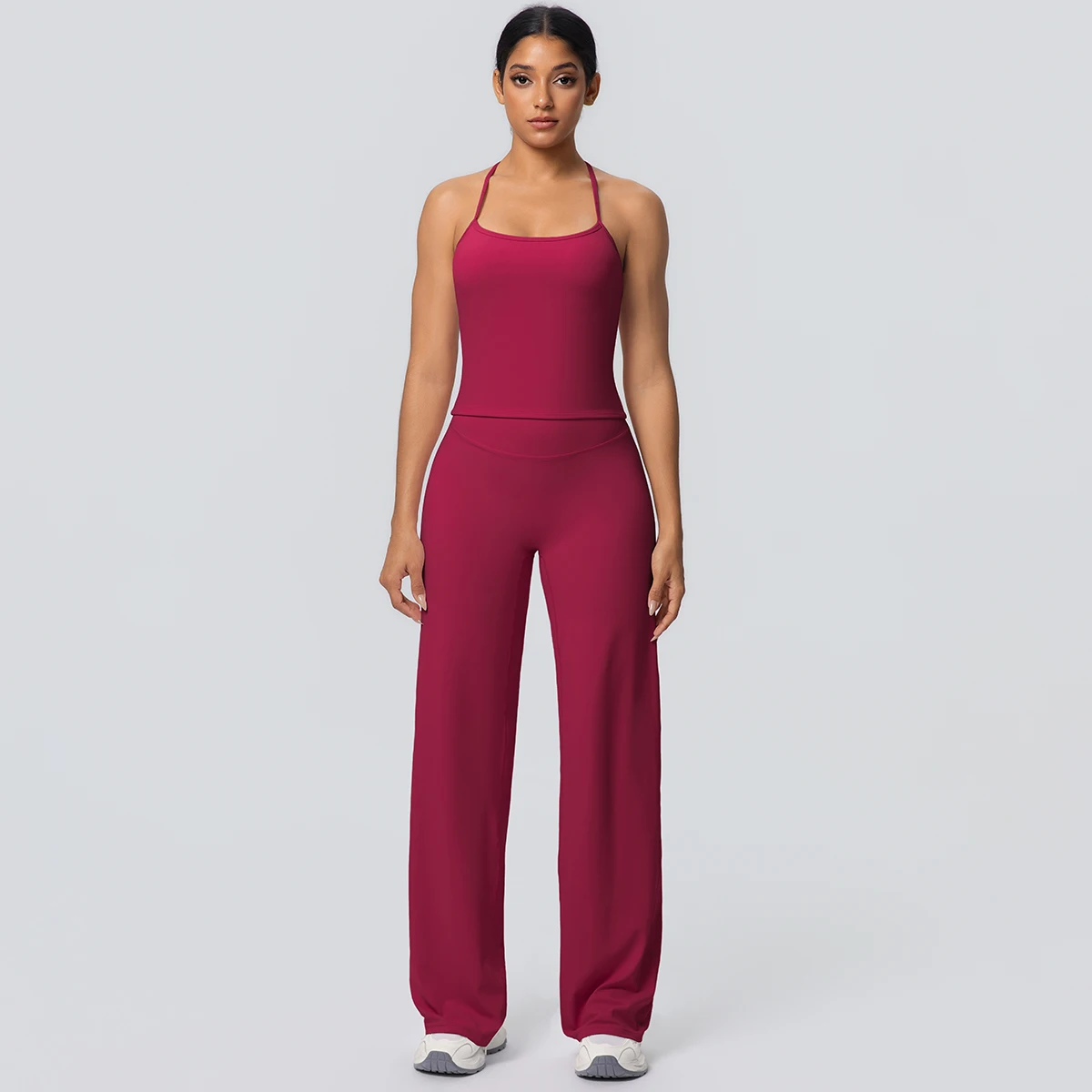 2-Piece Solid Yoga Sports Set — Image 34