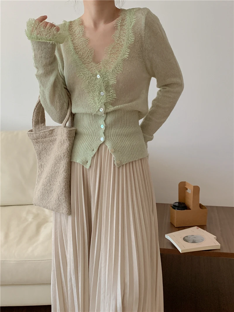 Vintage Lace Knitted Cardigan — Image 31