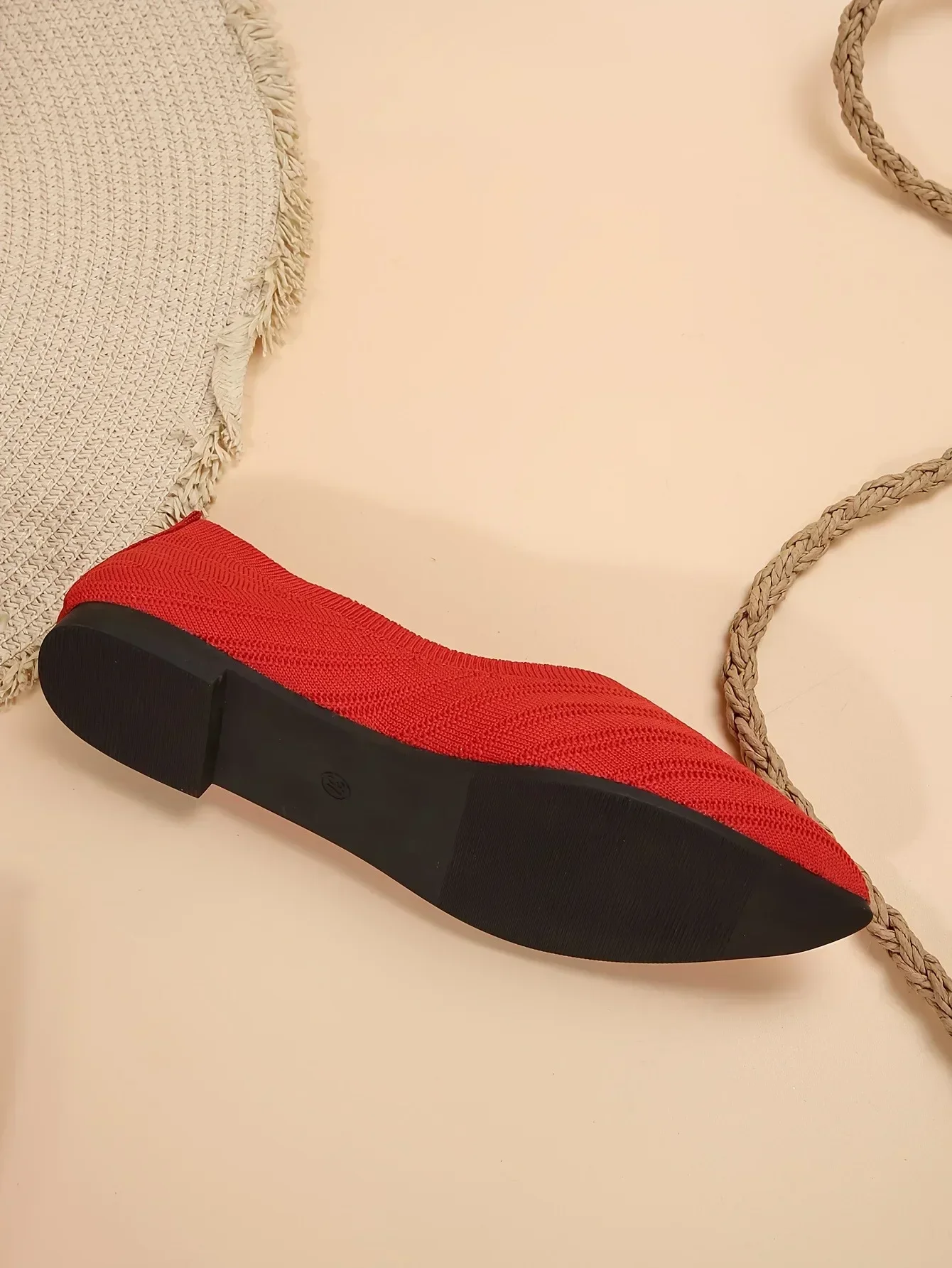 Solid Knitted Pointed-Toe Sandals — Image 33