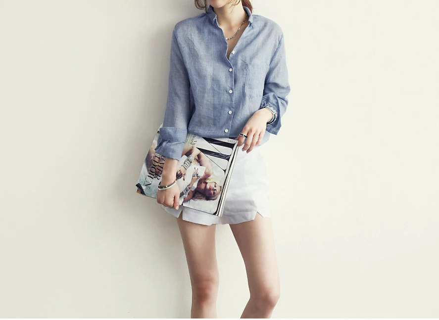 Korean-Style Solid Cotton Formal Shirt — Image 11