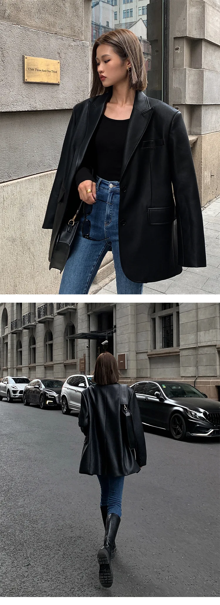 Vintage Loose Leather Blazer — Image 10