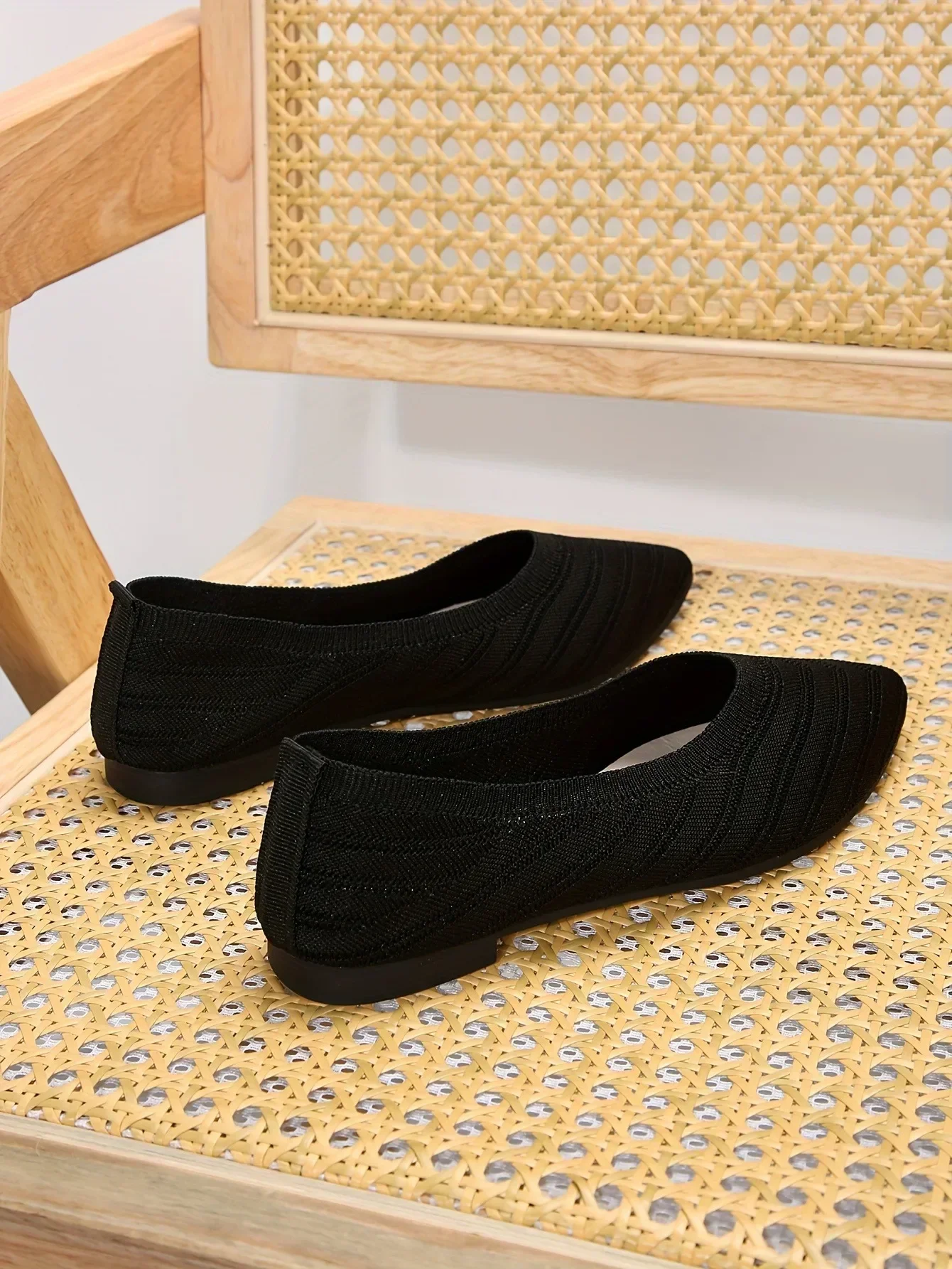 Solid Knitted Pointed-Toe Sandals — Image 19